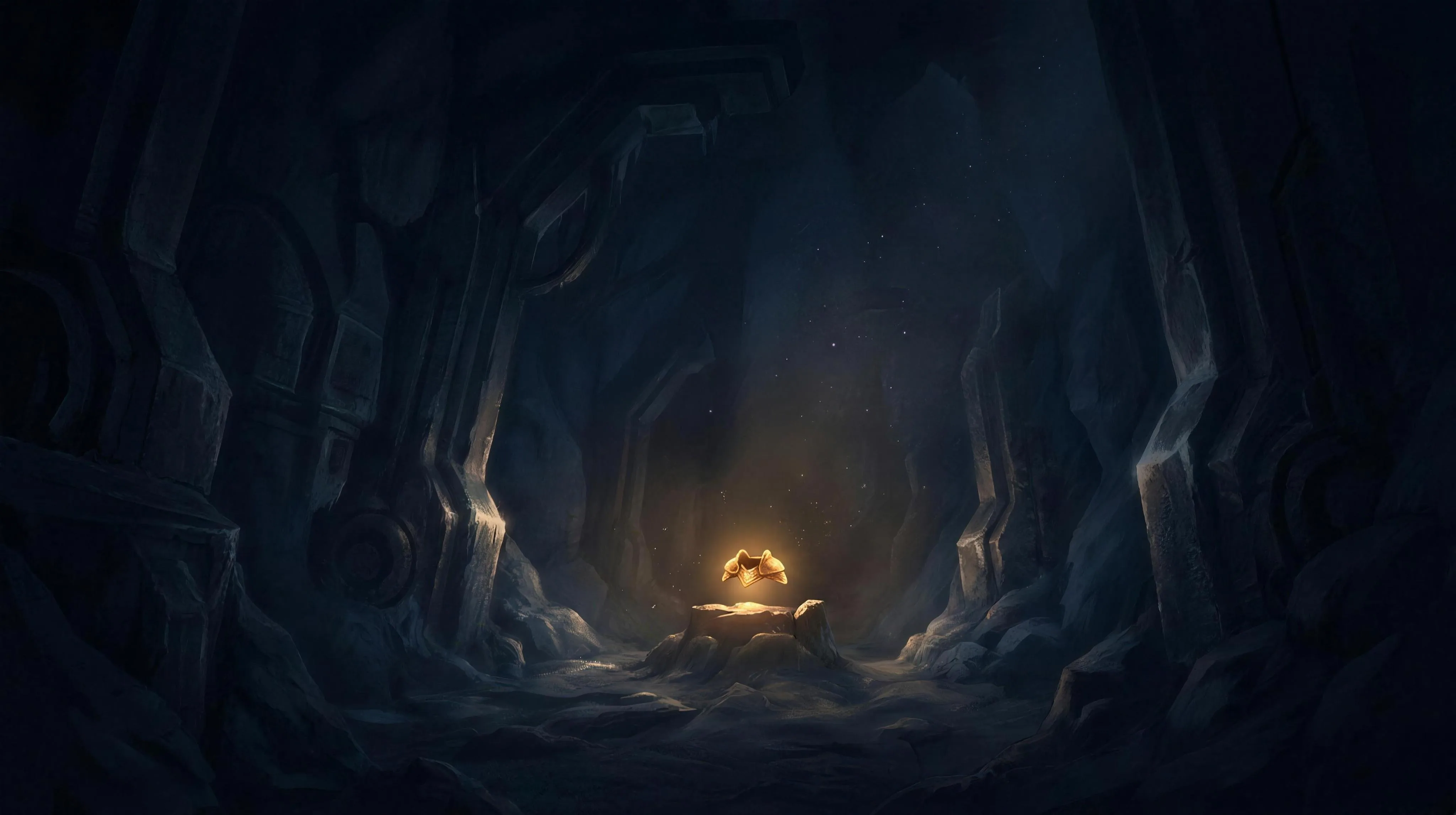 Darkest chamber where only the epaulette glows