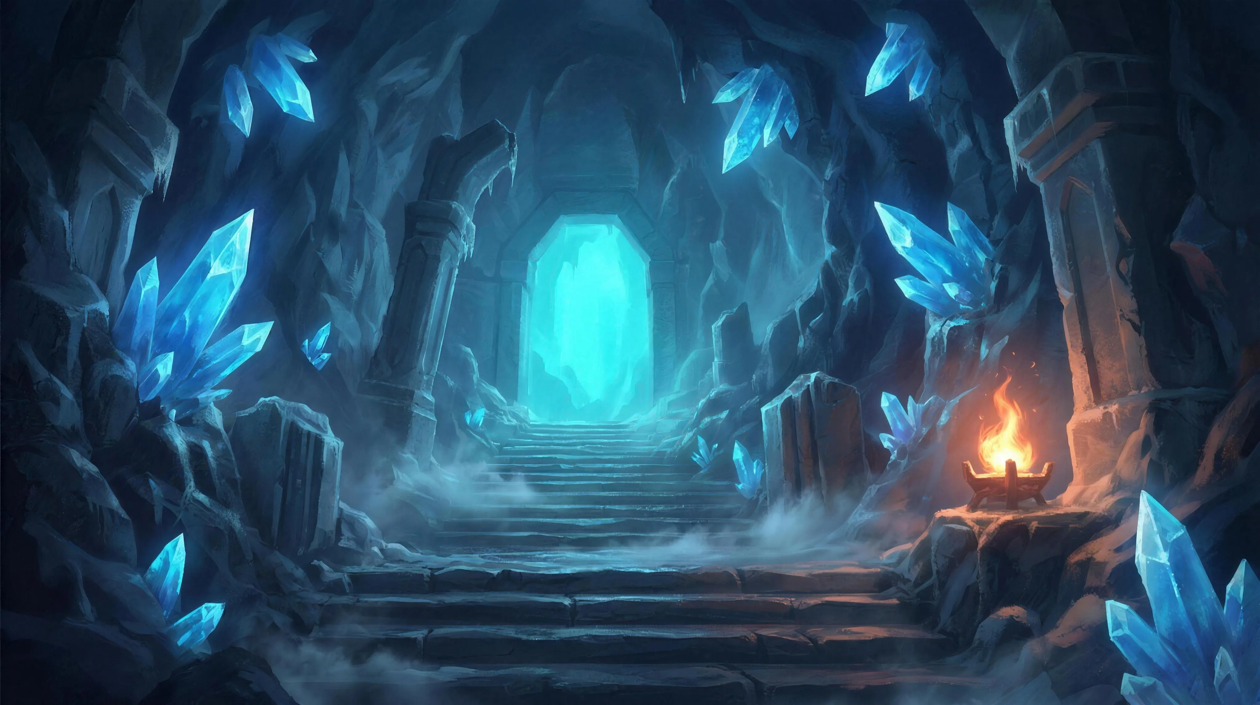 Dungeon entrance, steps leading down